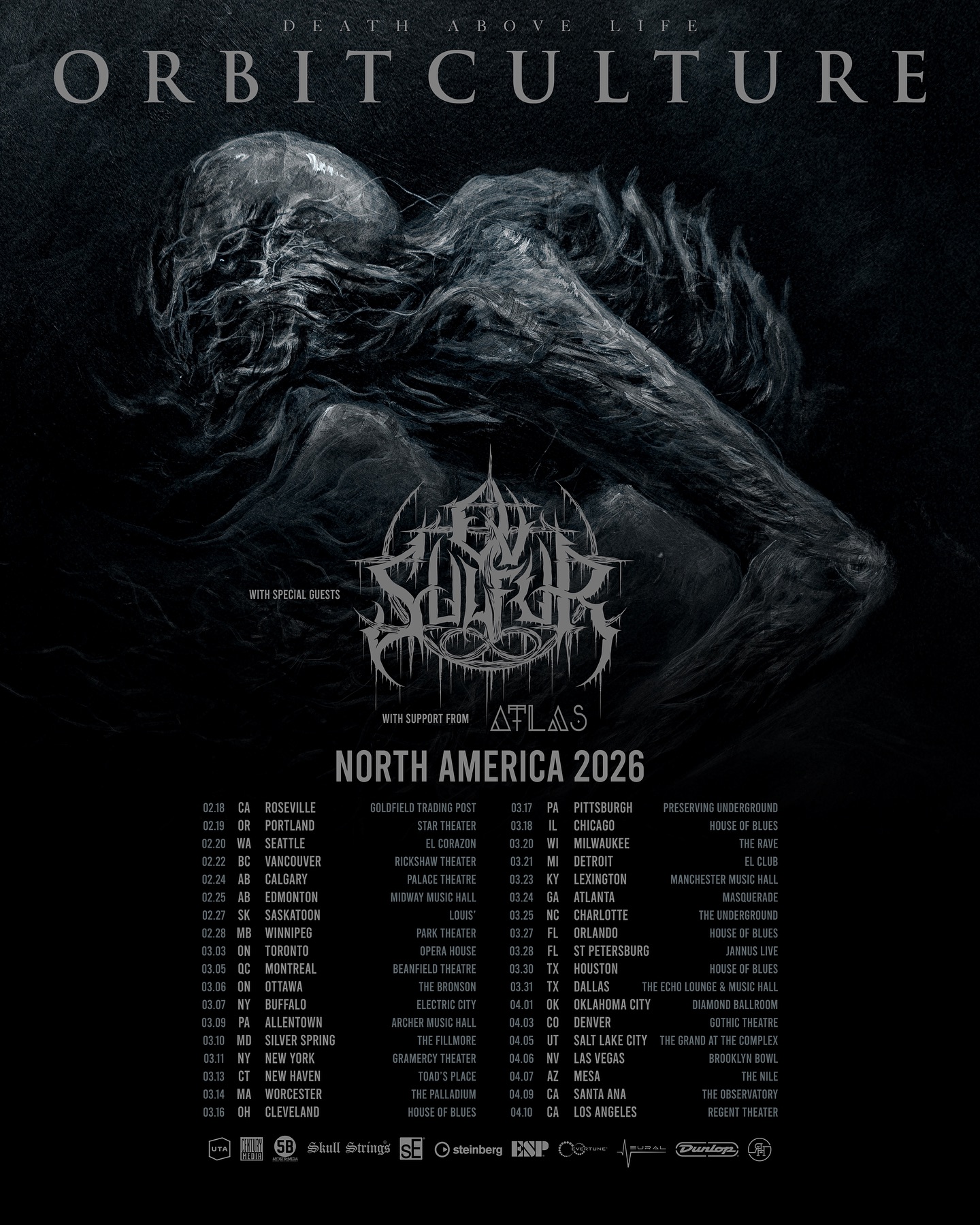 Ov Sulfur Death Above Life North America Tour Poster 2026